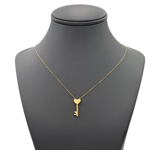 عقد ذهب عيار 18 مع لون ميناء الوزن : 1.3g