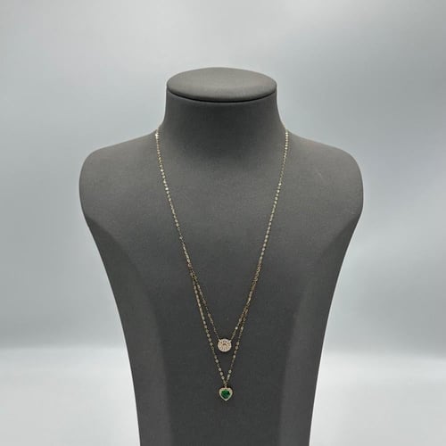 عقد ذهب عيار 18 تصميم الماس الوزن:1.3g