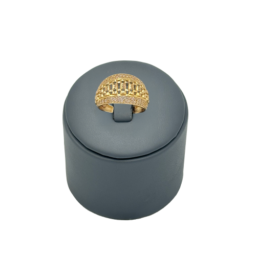 خاتم ذهب عيار 21 تصميم الماس الوزن : 5.1g