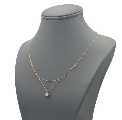 عقد ذهب عيار 18 تصميم الماس الوزن : 1.2g