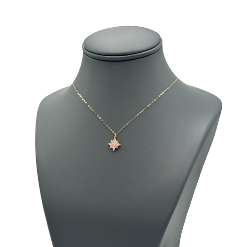 عقد ذهب عيار 18 تصميم الماس الوزن:0.9g