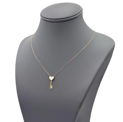 عقد ذهب عيار 18 مع لون ميناء الوزن : 1.3g