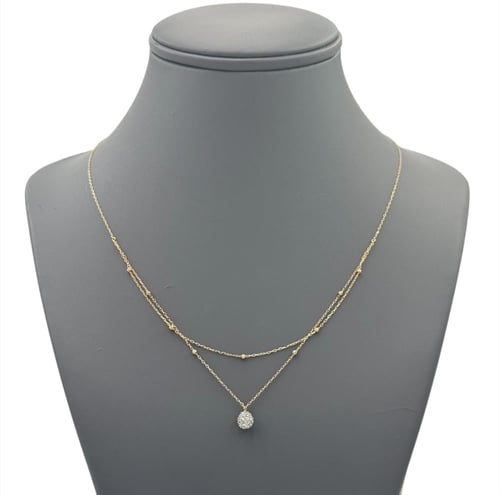 عقد ذهب عيار 18 تصميم الماس الوزن : 1.2g