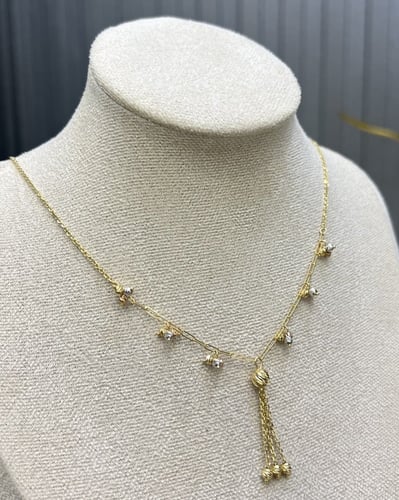 عقد ذهب صافي مكس عيار 18 الوزن : 5.1g