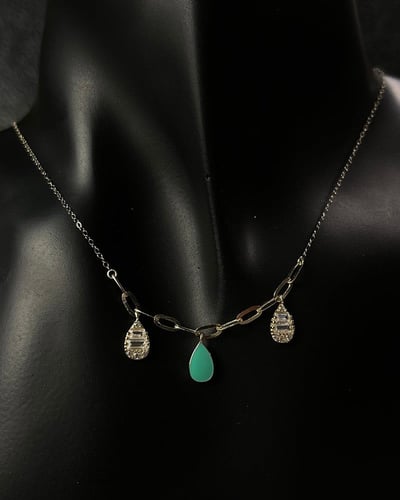 عقد ذهب عيار 18 تصميم الماس الوزن:1.6g