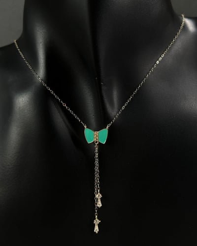 عقد ذهب عيار 18 تصميم الماس مع الوان ميناء الوزن:1...