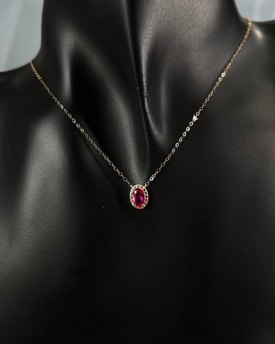 عقد ذهب عيار 18 تصميم الماس الوزن:0.7g