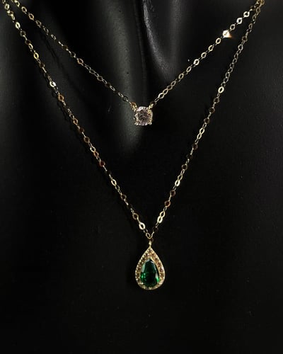 عقد ذهب عيار 18 تصميم الماس الوزن:1g