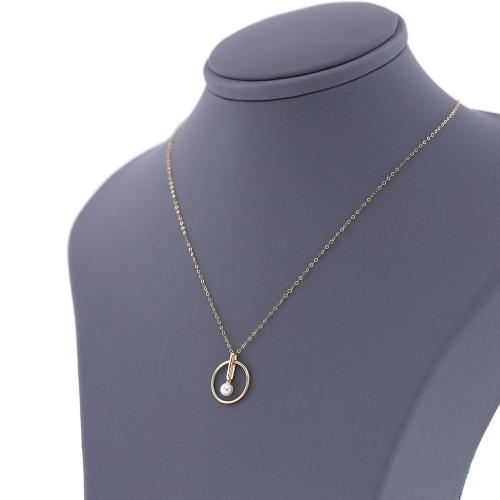 عقد مميز ذهب مع اللؤلؤ الزراعي عيار 18