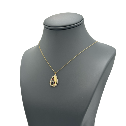 عقد ذهب عيار 18 تصميم الماس الوزن : 3.1g