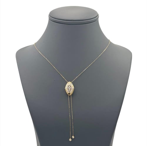 عقد ذهب عيار 18 تصميم الماس الوزن : 2.4g