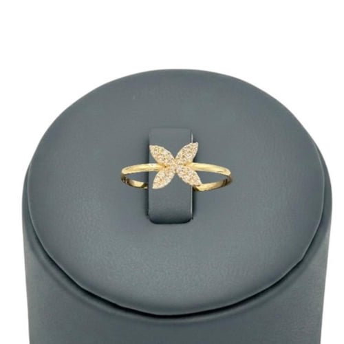 خاتم ذهب عيار 18 تصميم الماس الوزن : 0.9g