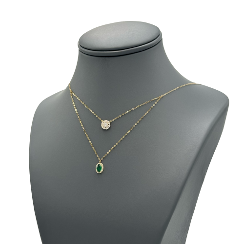 عقد ذهب عيار 18 تصميم الماس الوزن:1.2g