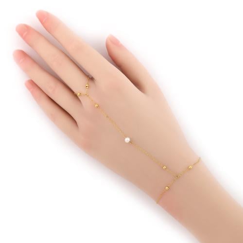 كف ذهب عيار 18 مع لؤلؤ تصميم لومير الوزن :1.1g