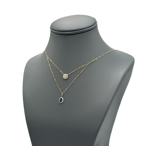 عقد ذهب عيار 18 تصميم الماس الوزن:1.2g