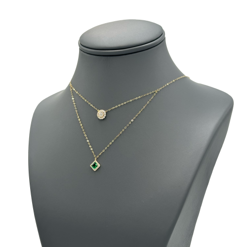 عقد ذهب عيار 18 تصميم الماس الوزن:1.2g