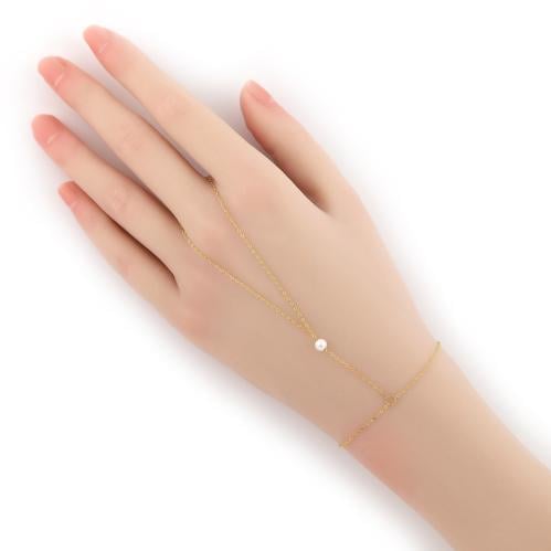 كف ذهب عيار 18 مع لؤلؤ تصميم لومير الوزن :0.8g