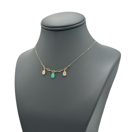 عقد ذهب عيار 18 تصميم الماس الوزن:1.6g