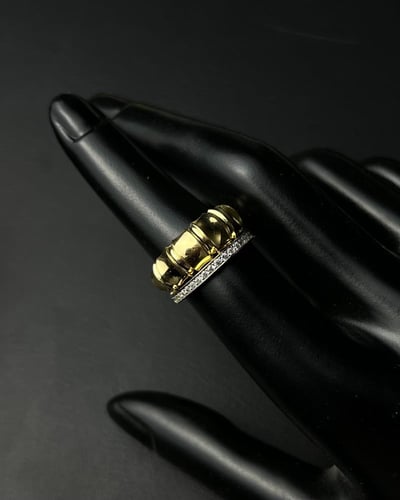 خاتم ذهب عيار 18 تصميم الماس الوزن : 4.5g