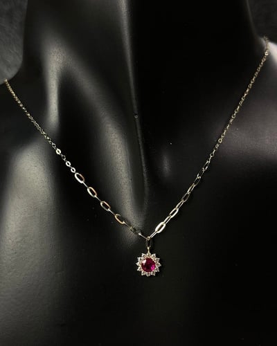 عقد ذهب عيار 18 تصميم الماس - ألوان متعددة الوزن:1...