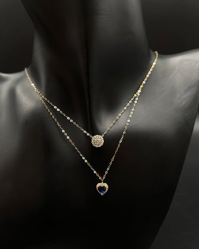 عقد ذهب عيار 18 تصميم الماس الوزن:1.3g