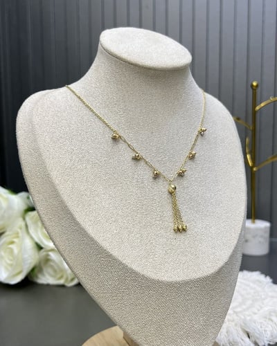 عقد ذهب صافي مكس عيار 18 الوزن : 5.1g