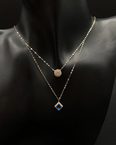 عقد ذهب عيار 18 تصميم الماس الوزن:1.2g