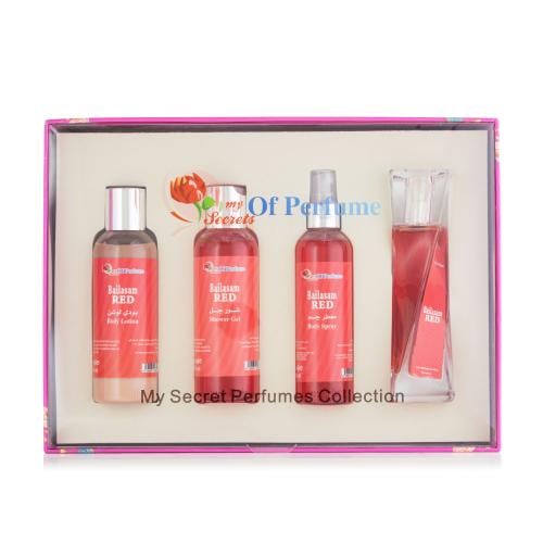 طقم عطر بيلسام الأحمر للنساء