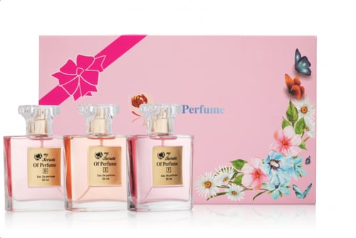 طقم 3 عطور وردية مختلفة للنساء