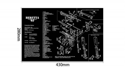 فرشة شرح أجزاء لتنظيف السلاح Beretta 92