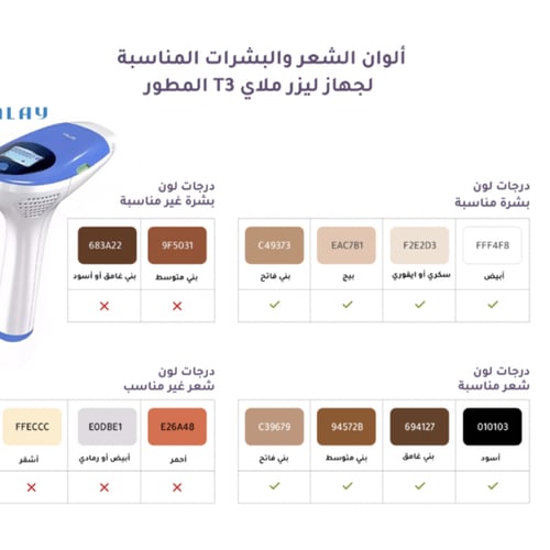 جهاز إزالة الشعر بالليزر ملاي T3 المطور