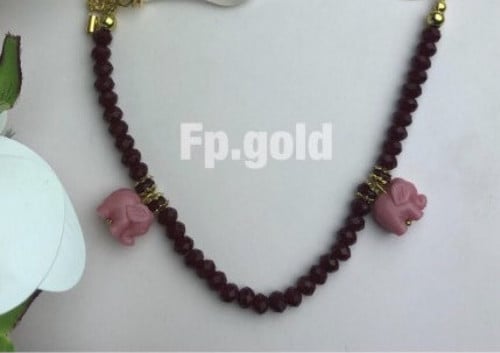 تعليقه لهايه كرستال عنابي مع فيل بدون اللهايه