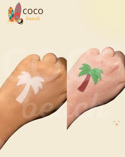 استكر تان مخصص شكل شجرة نخلة لإبراز خطوط التان