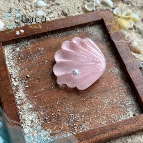 مشبك شعر صدف وردي