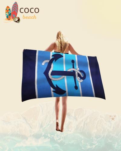 منشفة بحر مايكروفايبر - تصميم المرساة