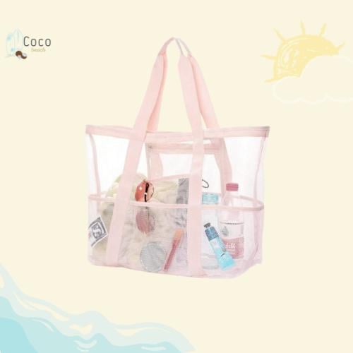 شنطة بحر كبيرة لون وردي