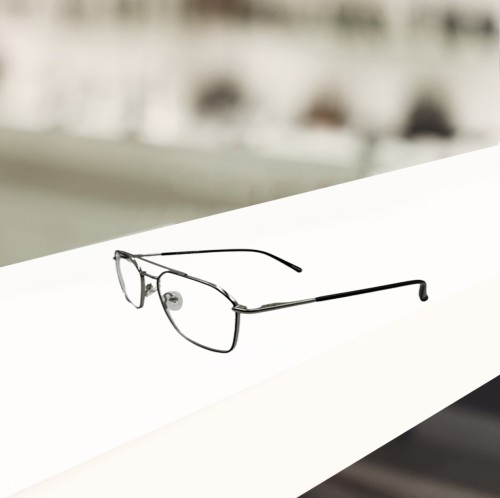 نظارة طبية لي ميلان إطار فضي عدسات شفافة