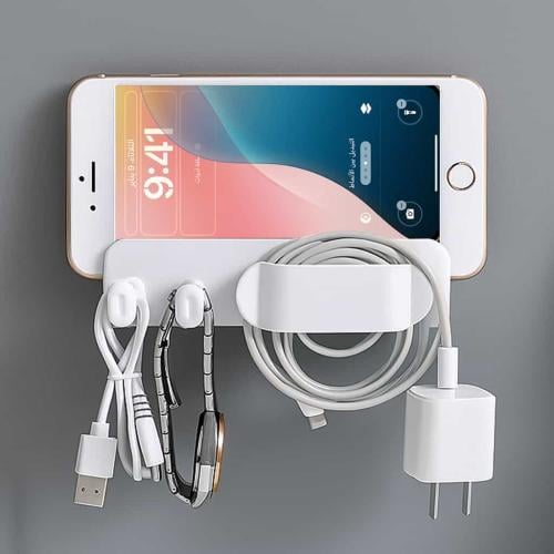 حامل جوال جداري لاصق ومنظم اسلاك مفيد لتسهيل شحن ا...