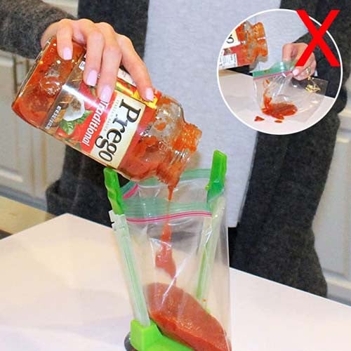 حامل أكياس لتسهيل التعبئة والتخزين للمواد الغذائية...