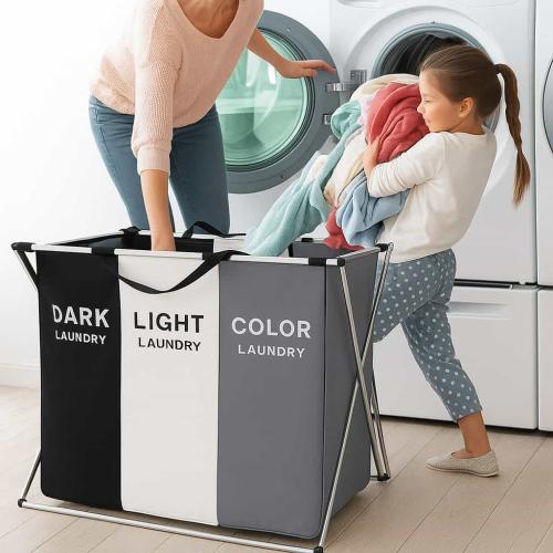 سلات غسيل الملابس المقسمة 1 قطعه قابلة للطي تأتي ب...