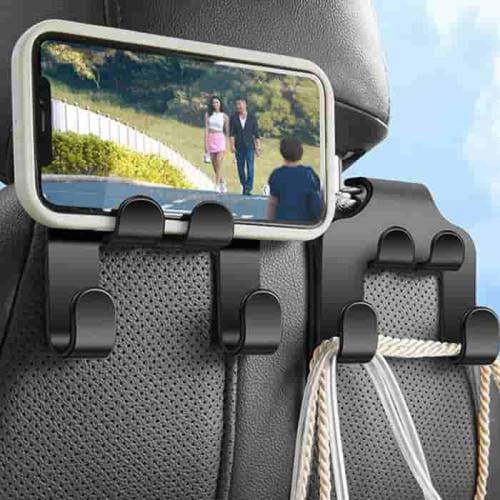 خطافات تعليق للسيارة قطعتين لحمل الأغراض والجوال ل...