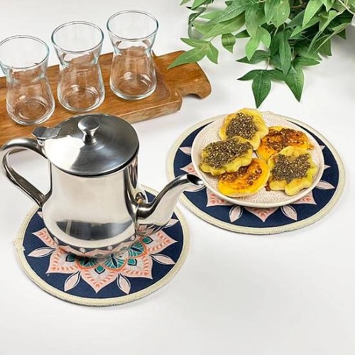 قاعدة حرارة قماش قطعتين دائري لعزل حرارة القدور وا...