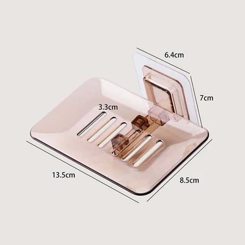 حامل صابون اكريليك شفاف جداري لاصق مقاوم للماء لتن...