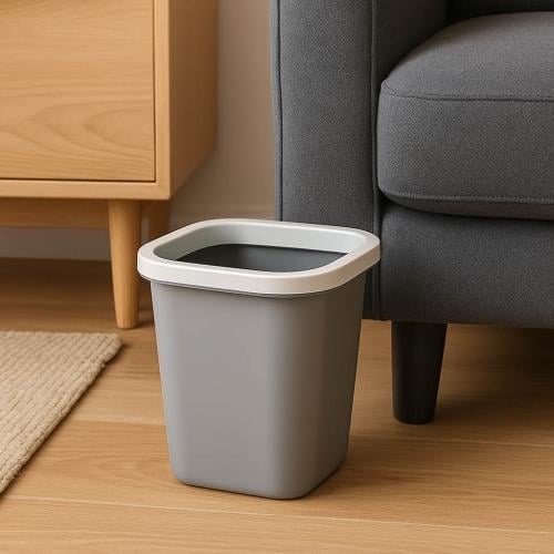 سلة مهملات بلاستيك صغيرة بغطاء حواف لتثبيت الكيس و...