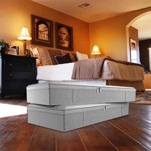 شنطة تخزين ملابس وبطانيات ومنظم تخزين تحت السرير ق...