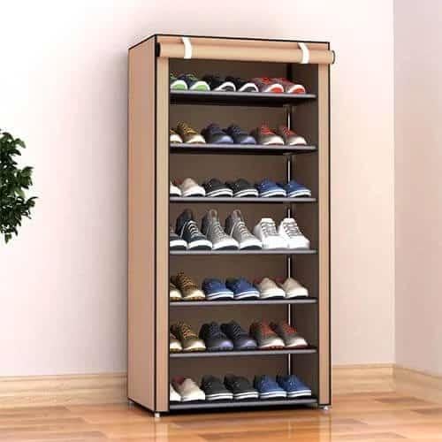 منظم احذية قماش 7 رفوف، رف الاحذية لتنظيم تخزين ال...