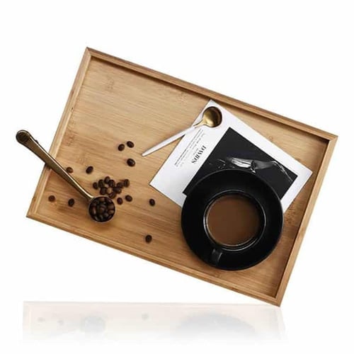 صواني خشب للتقديم بتصميم أنيق قطعتين بأحجام مختلفة