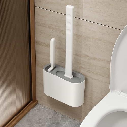 فرشاة مرحاض سيليكون مع قاعدة لاصقة وفرشاة صغيرة إض...