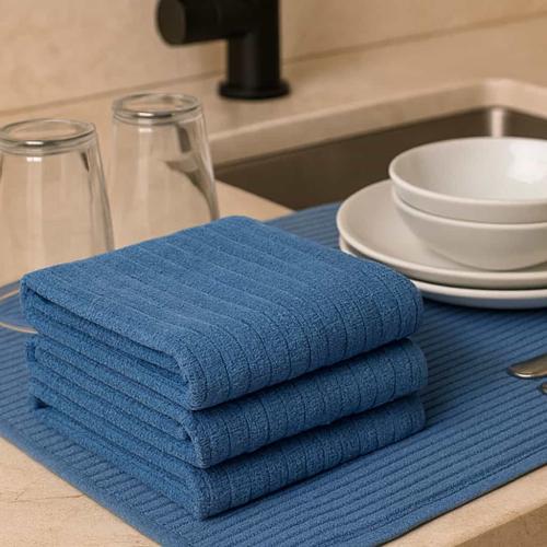 مناشف مطبخ كبيرة ولباد 3 قطع 2 في 1 للتنظيف والتجف...