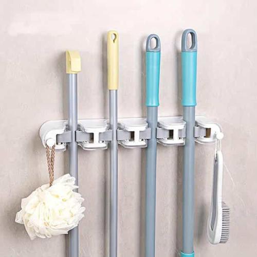 حامل مكانس جداري سهل التركيب بواسطة لاصق قوي 4 خان...